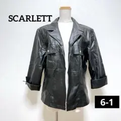 SCARLETT ブラックレザーショートジャケット可愛い 美品 おしゃれ