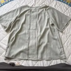 Pierrot ライトグリーン タック入りシャツ L