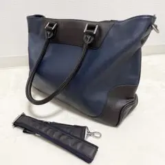 【A4可能‼️】ビジネスバッグ　トートバッグ　ネイビー