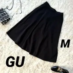 【GU】 フレアスカート スカート ひざ丈 ウエストゴム ポケット カジュアル