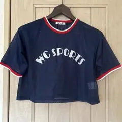 【値下げ中】　WC SPORTS メッシュクロップドTシャツ ネイビー　Fサイズ