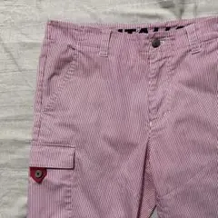 ●カッパ●ハーフパンツ ストライプ サイズ82 ゴルフ レッド系 白