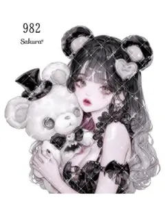 《No.982》オリジナル人物ステッカー 女の子 シール ステッカー