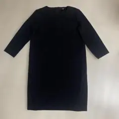 新品、未使用　UNIQLO 黒 七分袖ワンピース Lサイズ
