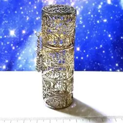 銀線細工 小物入れ リップケース 印鑑ケース 置物