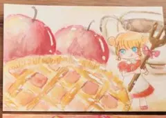 アナログイラスト　女の子イラスト　インテリア　原画