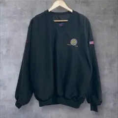 US古着 ナイロンプルオーバー ブラック L