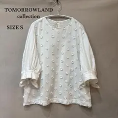 TOMORROWLAND collection フラワー パフスリーブカットソー