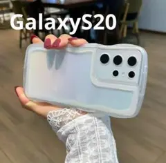 GalaxyS20 ウェーブなみなみ　可愛いケース　Galaxyケース
