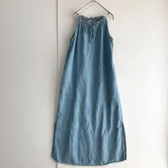 GAP ロングキャミワンピース　デニム　XXS ホルターネック　ポケット付き