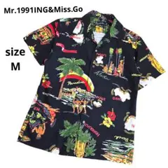 美品 Mr.1991INC&Miss.Go アロハシャツ 黒 サイズM