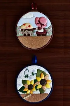 さくらほりきり きめこみ メモボード フラワースー & ひまわり 2点セット