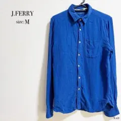 ◎良品◎ J.FERRY ジェイフェリー シャツ Mサイズ 青 長袖 ブルー