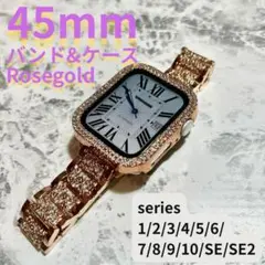 アップルウォッチ　ケース　applewatch バンド　ローズ　45mm