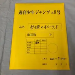 週刊少年ジャンプ28号 約束のネバーランド 最終話まるごと複製原稿セットmini