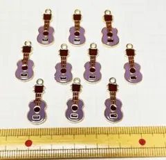 ギター　エナメルチャーム　10個　パープル