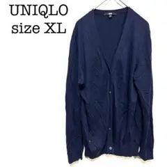ユニクロ　UNIQLO 薄手　長袖カーディガン　ネイビー　無地　XL　シンプル
