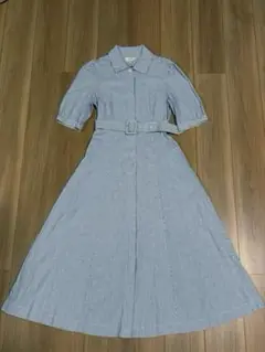 LAURA ASHLEY ローラアシュレイ ロングシャツワンピース半袖 40