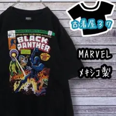 古着マーベルブラックパンサーアメコミメキシコ製ゆるだぼTシャツ黒ブラック2X