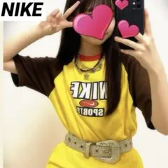 【y2k 00s】ビンテージNIKE リンガーTシャツロゴT ピチT平成ギャル