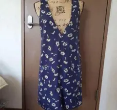 【値下げ】Ray Cassin 紺地に花柄　ワンピース 　チュニック