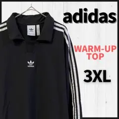 adidas　アディダス　ジャージ　3XL　プルオーバー　メンズ　黒　ポロシャツ