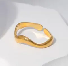 開き口　ハンドメイド　925シルバーリング　ゴールド　アレルギー対応素材