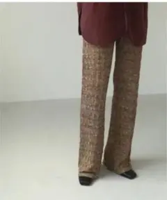 todayful レギンス パンツ ブラウン レースニットレギンス