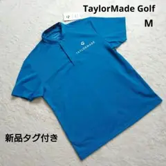 新品タグ付き TaylorMadeGolf カジュアル ブルー ポロシャツ M