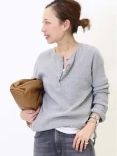 Deuxieme Classe ドゥーズィエムクラス ワッフルTシャツ グレー