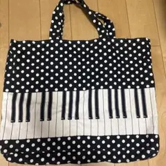 レッスンバック　ハンドメイド　リボン　ドット　ピアノ