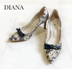oggi掲載 DIANA 花柄リボンパンプス フラワーカット ポインテッドトゥ