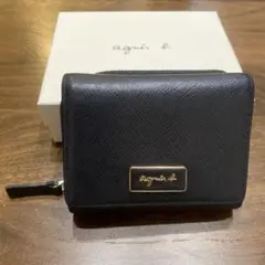 アニエスベー 財布 三つ折り コンパクトウォレット ブラック