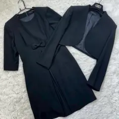 高級礼服✨ ユキトリイ ブラックフォーマル ノーカラー ワンピース 11号 L