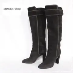 セルジオロッシ ロングブーツ 36 23.0 スエード チャコールグレー