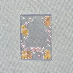 クマのシール付き透明写真フレーム