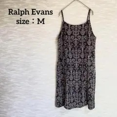 ラルフエバンス キャミワンピース【M】ミモレ丈 総柄 Aライン F094