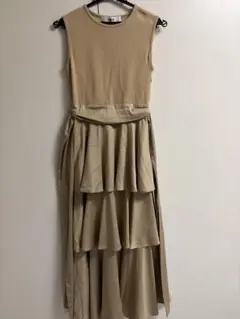 FURFUR ティアードドッキングカットワンピース　ベージュ　イエロー系