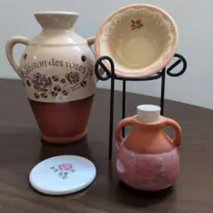 Saison des roses 陶器ポット セット　マニー　アロマポット