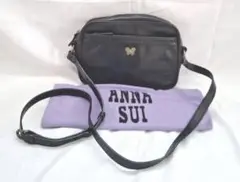 ANNASUI アナスイ　ショルダーバッグ　バタフライフリルレザー　ブラック