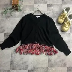 【カルヴェン】 レディース カーディガン 美品 希少デザイン ストレッチ レア