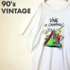 2754 90s シングルステッチ　キャンプ　ビッグロゴ　半袖　Tシャツ　白