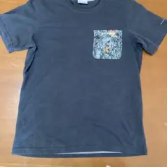 黒 花柄ポケット Tシャツ コロンビア