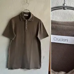 美品 CRUCIANI ワイドカラー ポロシャツ クルチアーニ 50 ベージュ