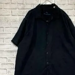 半袖シルクシャツ！アロハ　トミーバハマ　ブラック3XL 730