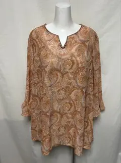 【極美品】SOPHISTICATED　ペイズリー柄　チュニック　L　オレンジ系
