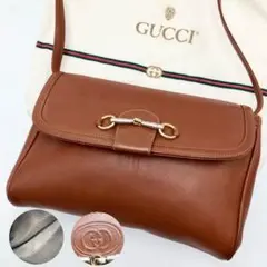【保存袋付き】OLD GUCCI ショルダーバッグ ホースビット金具 レザー