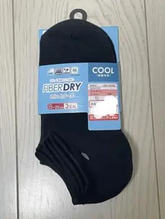 レディース靴下　黒3足組　fiber dry