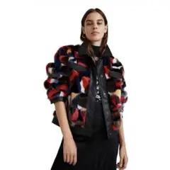 Desigual デシグアル カラフル フェイクファー ジャケット 派手 個性