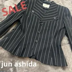 【jun ashida】ストライプ　ペプラムジャケット